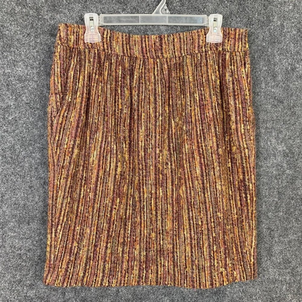 Cynthia Steffe Pencil Skirt Women Sz 12 Wool Blend Tweed Pockets Lined Side Zip